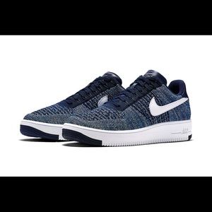 Blue Flyknit Nike Air Force Ones